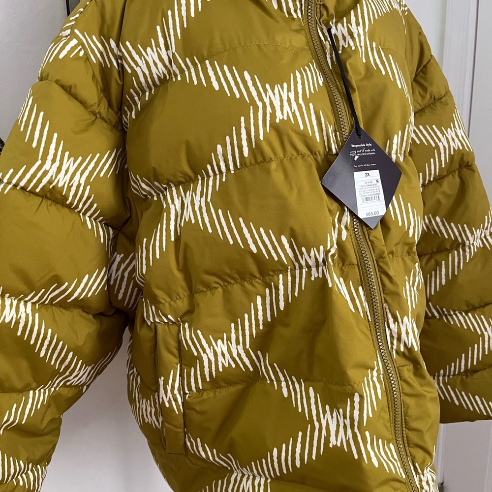 NEW AVA & VIV GREEN DIAMOND LADIES SHORT PUFFER HOODIE JACKET SIZE 2X - Picture 5 of 11